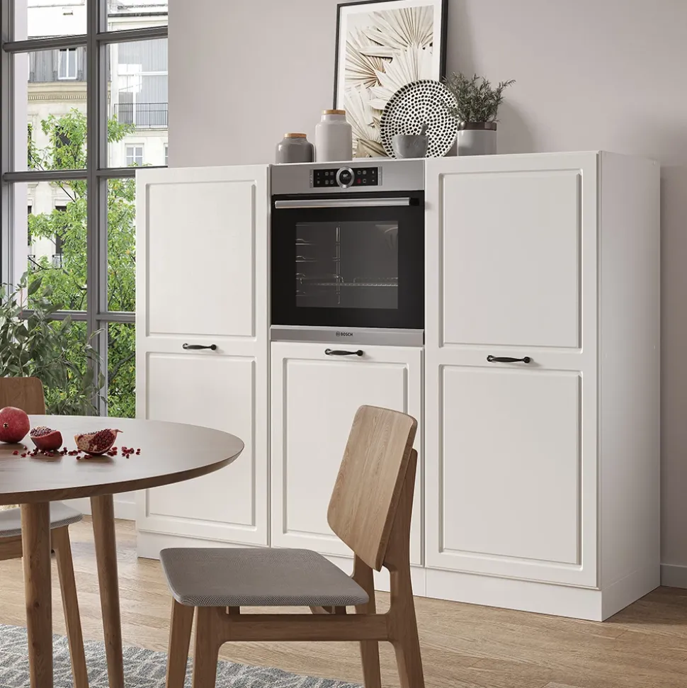 Küchenblock R-Line Weiß Landhaus/Weiß 180 cm ohne Arbeitsplatte Vicco