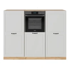 Küchenblock R-Line Weiß Landhaus/Goldkraft Eiche 180 cm ohne Arbeitsplatte Vicco