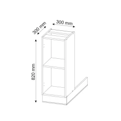 Kücheninsel Fame-Line Anthrazit 30 cm ohne Arbeitsplatte Vicco