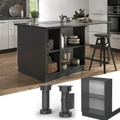 Kücheninsel Fame-Line Anthrazit 60 cm ohne Arbeitsplatte Vicco