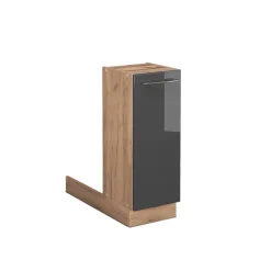 Kücheninsel Fame-Line Anthrazit Hochglanz 30 cm ohne Arbeitsplatte Vicco