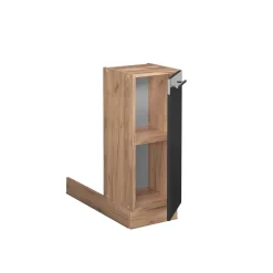 Kücheninsel Fame-Line Anthrazit Hochglanz 30 cm ohne Arbeitsplatte Vicco