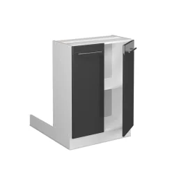 Kücheninsel Fame-Line Anthrazit Hochglanz 60 cm ohne Arbeitsplatte Vicco