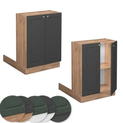 Kücheninsel Fame-Line Anthrazit-Gold 60 cm ohne Arbeitsplatte Vicco