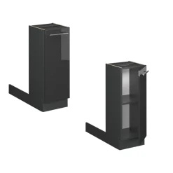 Kücheninsel Fame-Line Anthrazit Hochglanz 30 cm ohne Arbeitsplatte Vicco