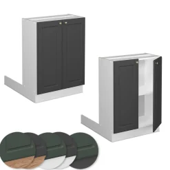 Kücheninsel Fame-Line Anthrazit-Gold Landhaus 60 cm ohne Arbeitsplatte Vicco