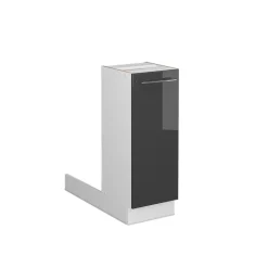 Kücheninsel Fame-Line Anthrazit Hochglanz 30 cm ohne Arbeitsplatte Vicco