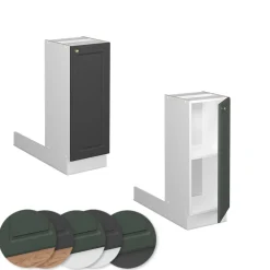 Kücheninsel Fame-Line Anthrazit-Gold Landhaus 30 cm ohne Arbeitsplatte Vicco