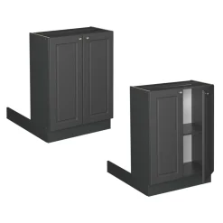 Kücheninsel Fame-Line Anthrazit-Gold Landhaus 60 cm ohne Arbeitsplatte Vicco