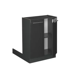 Kücheninsel Fame-Line Anthrazit Hochglanz 60 cm ohne Arbeitsplatte Vicco