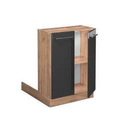 Kücheninsel Fame-Line Anthrazit Hochglanz 60 cm ohne Arbeitsplatte Vicco