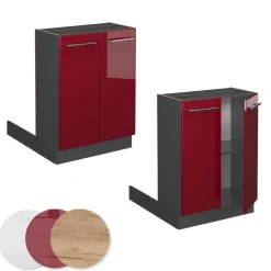 Kücheninsel Fame-Line Bordeaux Hochglanz 60 cm ohne Arbeitsplatte Vicco