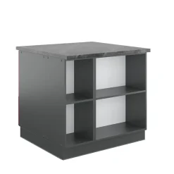 Kücheninsel Fame-Line Bordeaux Hochglanz/Anthrazit 90 cm mit Schublade, ohne Arbeitsplatte Vicco