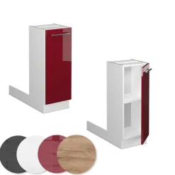 Kücheninsel Fame-Line Bordeaux Hochglanz 30 cm ohne Arbeitsplatte Vicco