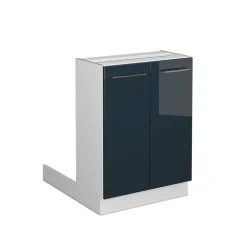 Kücheninsel Fame-Line Dunkelblau Hochglanz 60 cm ohne Arbeitsplatte Vicco