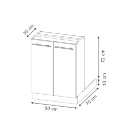 Kücheninsel Fame-Line Dunkelblau Hochglanz 60 cm ohne Arbeitsplatte Vicco