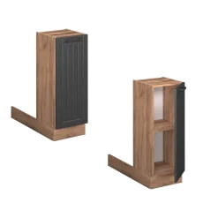 Kücheninsel Fame-Line Dunkelgrau 30 cm ohne Arbeitsplatte Vicco