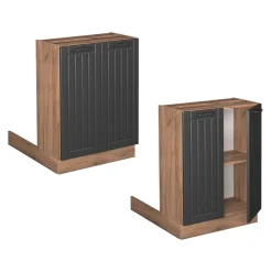 Kücheninsel Fame-Line Dunkelgrau 60 cm ohne Arbeitsplatte Vicco