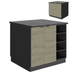 Kücheninsel Fame-Line Eiche Paneel 90 cm ohne Arbeitsplatte Vicco