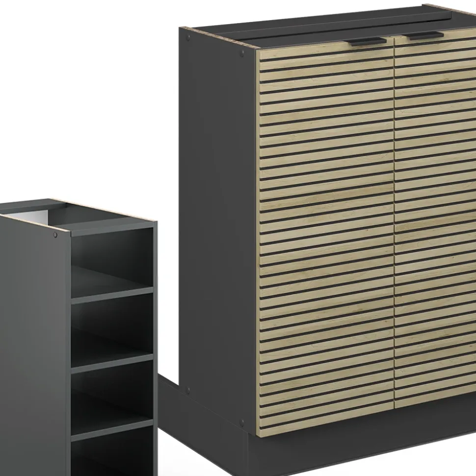 Kücheninsel Fame-Line Eiche Paneel 90 cm ohne Arbeitsplatte Vicco