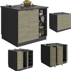 Kücheninsel Fame-Line Eiche Paneel 90 cm ohne Arbeitsplatte Vicco