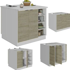 Kücheninsel Fame-Line Eiche Paneel 90 cm ohne Arbeitsplatte Vicco