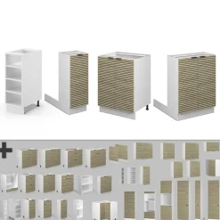 Kücheninsel Fame-Line Eiche Paneel 90 cm ohne Arbeitsplatte Vicco