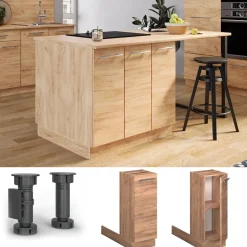 Kücheninsel Fame-Line Goldkraft Eiche 30 cm ohne Arbeitsplatte Vicco