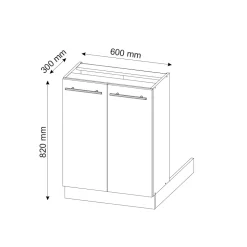 Kücheninsel Fame-Line Goldkraft Eiche 60 cm ohne Arbeitsplatte Vicco