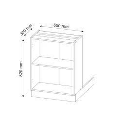 Kücheninsel Fame-Line Goldkraft Eiche 60 cm ohne Arbeitsplatte Vicco