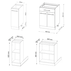 Kücheninsel Fame-Line Goldkraft Eiche/Weiß 90 cm mit Schublade, ohne Arbeitsplatte Vicco