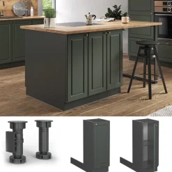 Kücheninsel Fame-Line Grün-Gold Landhaus 30 cm ohne Arbeitsplatte Vicco