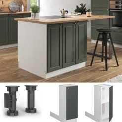 Kücheninsel Fame-Line Grün-Gold Landhaus 30 cm ohne Arbeitsplatte Vicco