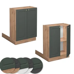 Kücheninsel Fame-Line Grün-Gold Landhaus 60 cm ohne Arbeitsplatte Vicco