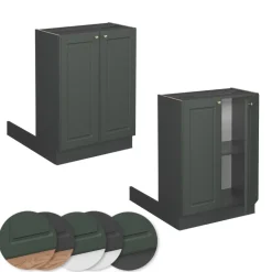 Kücheninsel Fame-Line Grün-Gold Landhaus 60 cm ohne Arbeitsplatte Vicco