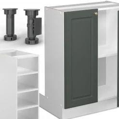 Kücheninsel Fame-Line Grün-Gold Landhaus/Weiß 90 cm ohne Arbeitsplatte Vicco