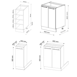 Kücheninsel Fame-Line Grün-Gold Landhaus/Anthrazit 90 cm ohne Arbeitsplatte Vicco