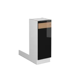 Kücheninsel Fame-Line Schwarz Eiche hochglanz 30 cm ohne Arbeitsplatte Vicco
