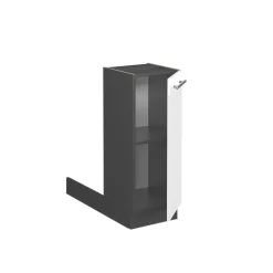 Kücheninsel Fame-Line Weiß Hochglanz 30 cm ohne Arbeitsplatte Vicco