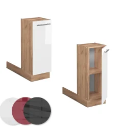 Kücheninsel Fame-Line Weiß Hochglanz 30 cm ohne Arbeitsplatte Vicco