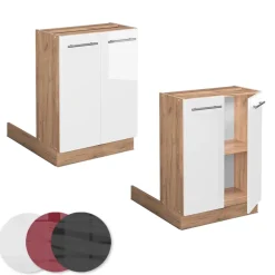 Kücheninsel Fame-Line Weiß Hochglanz 60 cm ohne Arbeitsplatte Vicco