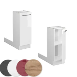 Kücheninsel Fame-Line Weiß Hochglanz 30 cm ohne Arbeitsplatte Vicco