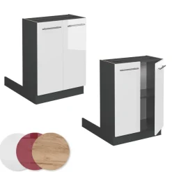 Kücheninsel Fame-Line Weiß Hochglanz 60 cm ohne Arbeitsplatte Vicco