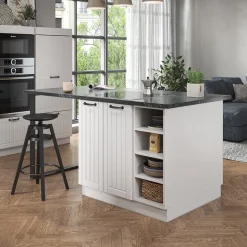 Kücheninsel Fame-Line Weiß Landhaus/Weiß 90 cm ohne Arbeitsplatte Vicco