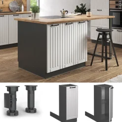 Kücheninsel Fame-Line Weiß Landhaus 30 cm ohne Arbeitsplatte Vicco