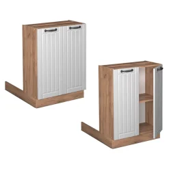 Kücheninsel Fame-Line Weiß Landhaus 60 cm ohne Arbeitsplatte Vicco