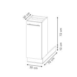 Kücheninsel Fame-Line Weiß Landhaus 30 cm ohne Arbeitsplatte Vicco