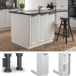 Kücheninsel Fame-Line Weiß Landhaus 30 cm ohne Arbeitsplatte Vicco