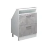 Küchenschrank für Dachschrägen R-Line Beton 60 cm mit 2 Schubladen Vicco