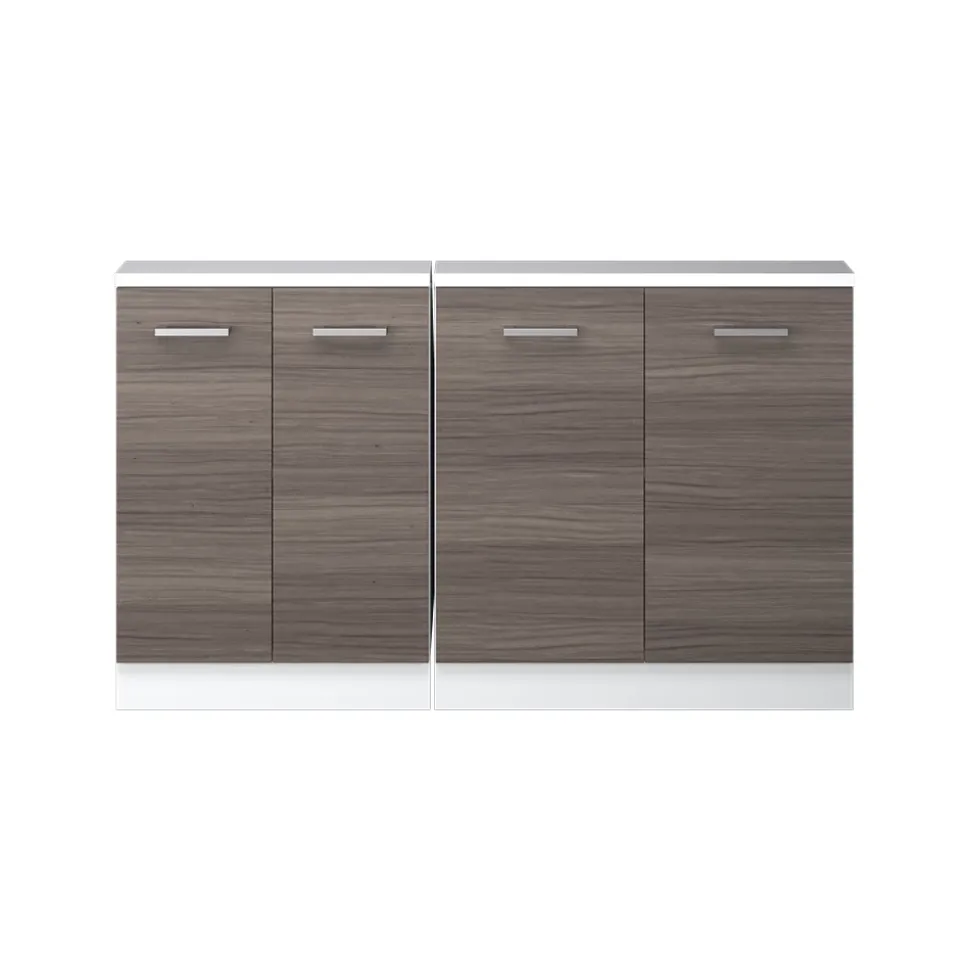 Küchenschrank für Dachschrägen R-Line Edelgrau 140 cm 2er Set Vicco